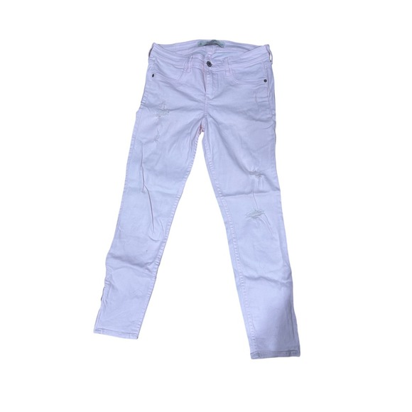 Abercrombie & Fitch Womens Pink Denim Distressed Skinny Jeans Size 27 - Picture 2 of 7